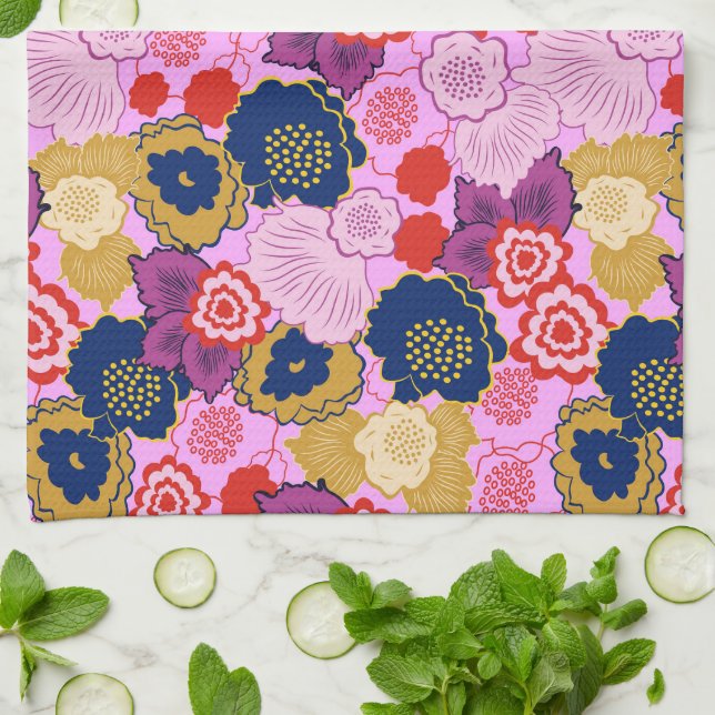 Spring Flowers Kitchen Towel (Folded)