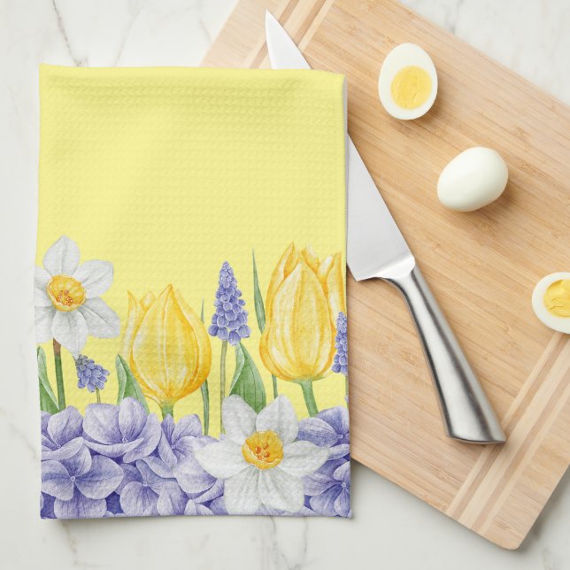 Spring Flowers  Kitchen Towel (Quarter Fold)