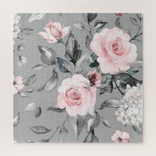 Spring Flowers Leaves Hand Drawn Jigsaw Puzzle