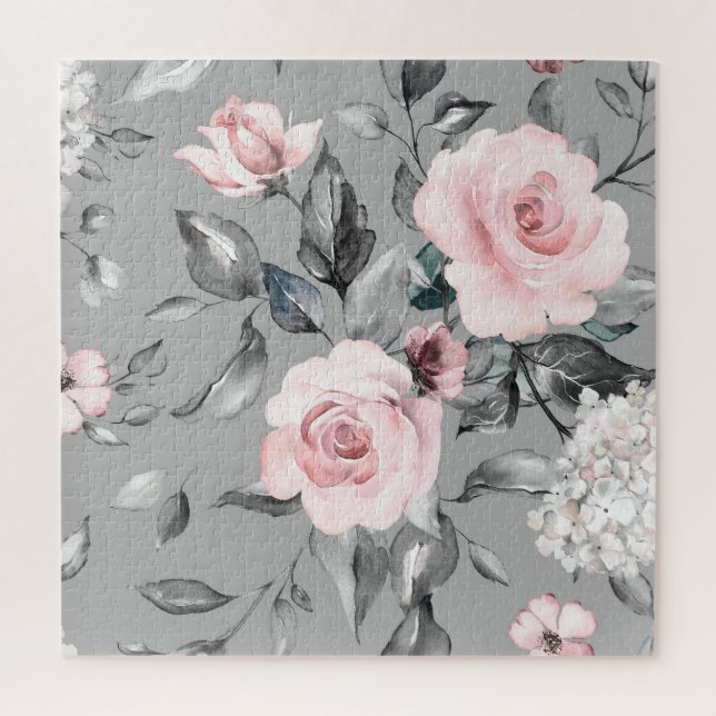 Spring Flowers Leaves Hand Drawn Jigsaw Puzzle (Vertical)