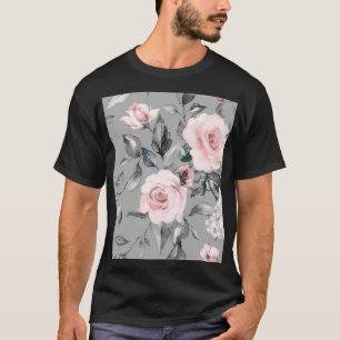 Spring Flowers Leaves Hand Drawn T-Shirt