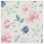 Spring Flowers &amp; Leaves Pattern Fabric