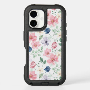 Spring Flowers & Leaves Pattern iPhone 16 Case