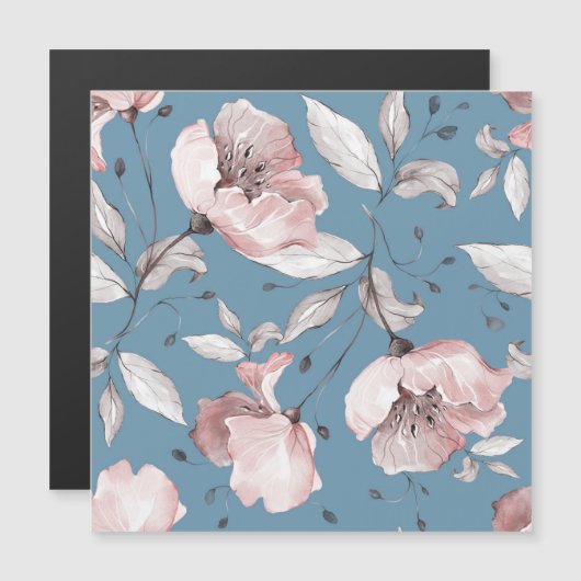 Spring flowers, leaves, seamless design (Front/Back)