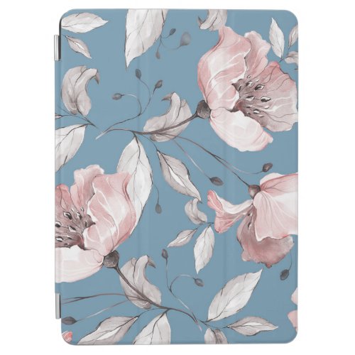 Spring flowers leaves seamless design iPad air cover