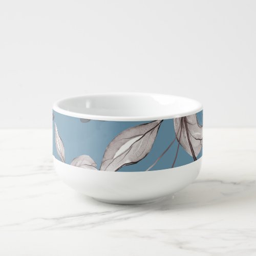 Spring flowers leaves seamless design soup mug