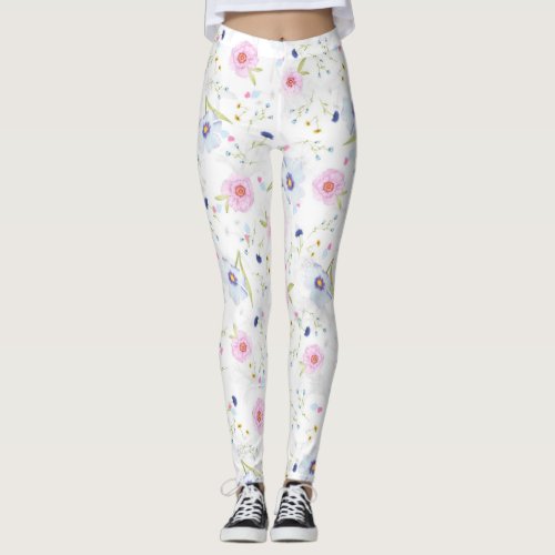 spring flowers leggings