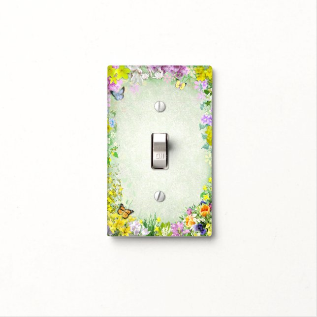 Spring Flowers Light Switch Cover (In Situ)