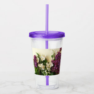 Spring Flowers Lilac Acrylic Tumbler