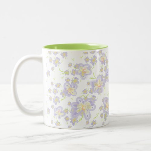 Spring Flowers Lilac Digital Art Two_Tone Coffee Mug