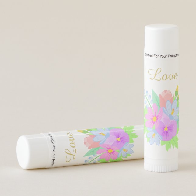 Spring Flowers Love Baby Shower Favor Lip Balm (Front)