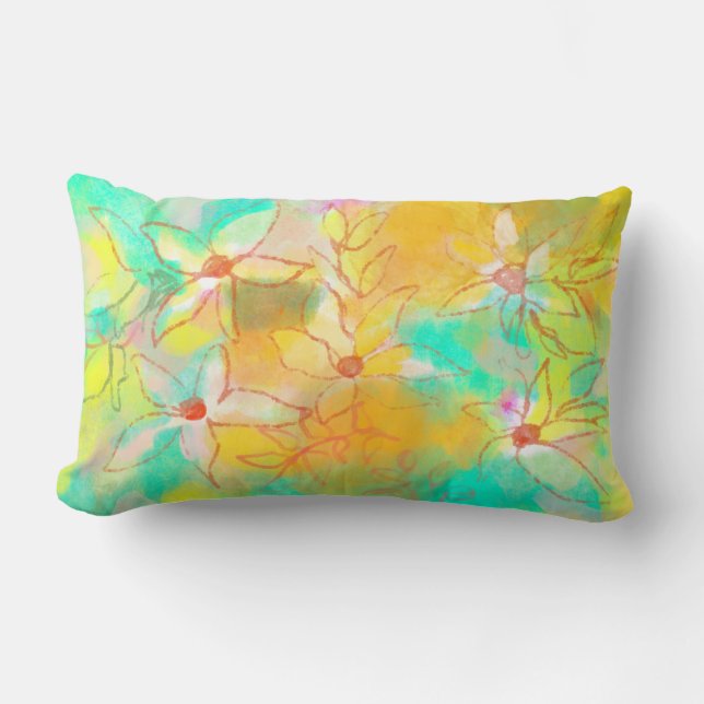 Spring flowers lumbar pillow (Front)