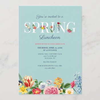 Spring Flowers Luncheon Invitation by CottonLamb at Zazzle