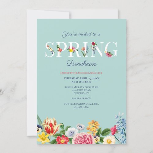 Spring Flowers Luncheon Invitation