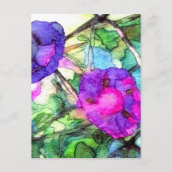 Spring Flowers Morning Glories Pretty Postcard by CricketDiane at Zazzle