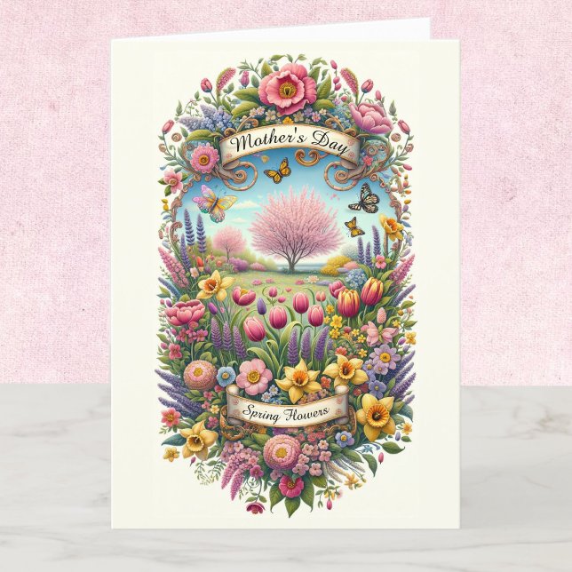 Spring Flowers Mother's Day Personalized  Card (Creator Uploaded)