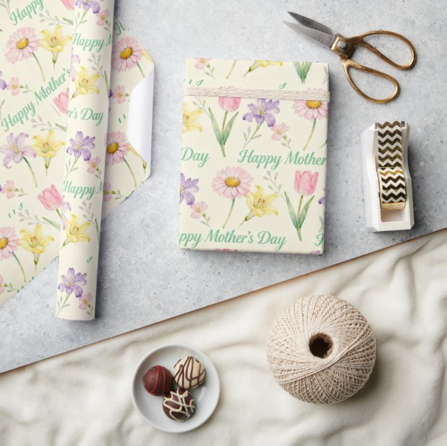 Spring Flowers Mother's Day Wrapping Paper (Crafts)
