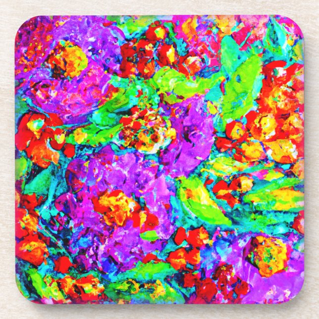Spring Flowers Painting. Buy Now Beverage Coaster (Front)