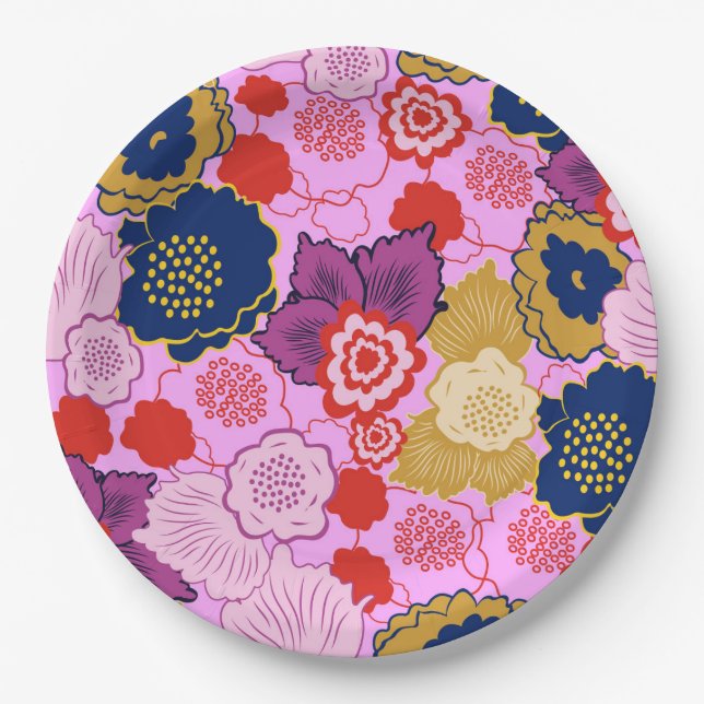 Spring Flowers Paper Plates (Front)