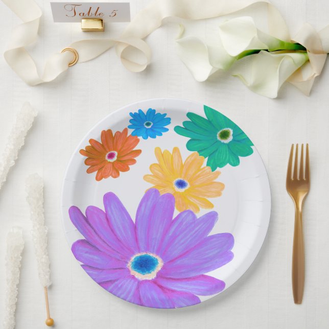 Spring Flowers  Paper Plates (Wedding)