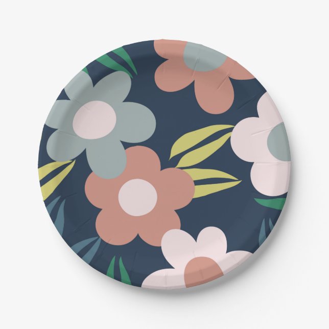 Spring flowers paper plates (Front)