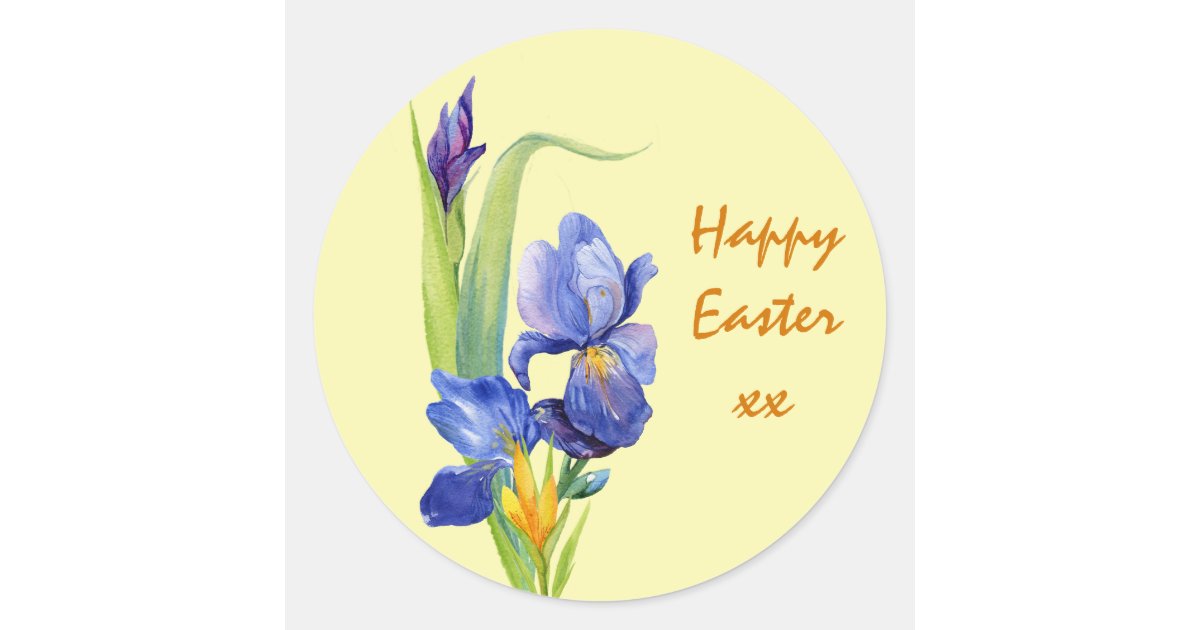Spring Flowers - Pastel Yellow Happy Easter Classic Round ...