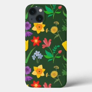 Spring Flowers Pattern iPhone 13 Case