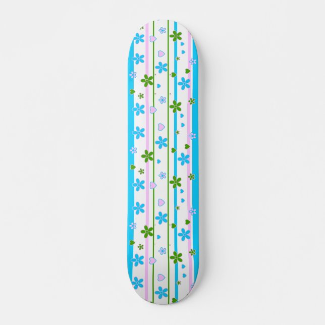 Spring Flowers Pattern Skateboard Deck (Front)