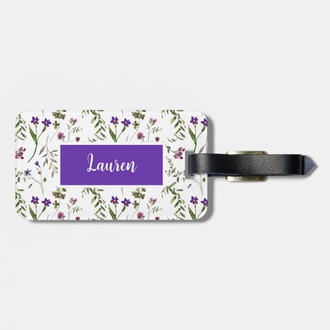 Spring Flowers Personalized  Luggage Tag (Back Horizontal)