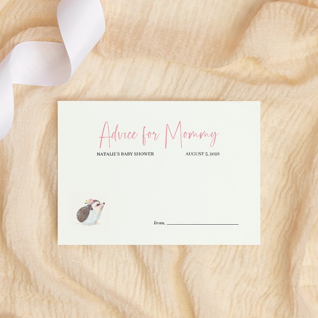 Spring Flowers Pink Butterfly Baby Shower Advice N Note Card (Creator Uploaded)