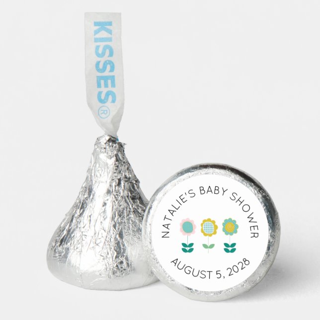 Spring Flowers Pink Butterfly Baby Shower Hershey®'s Kisses® (Front)