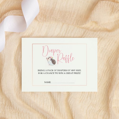 Spring Flowers Pink Butterfly Girl Diaper Raffle E Enclosure Card