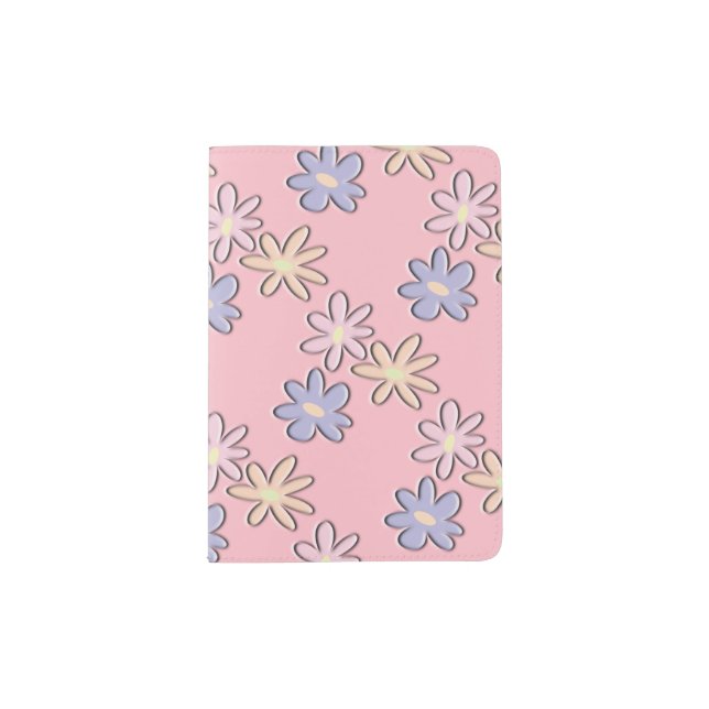Spring Flowers Pink Passport Holder (Front)
