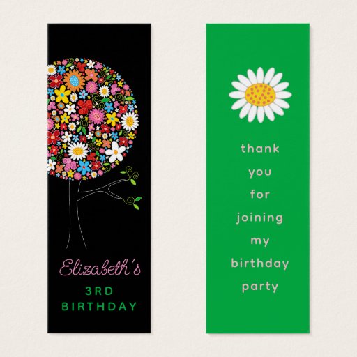Customizable Spring Flowers Pop Tree Gift Tag / Profile Card Business Card