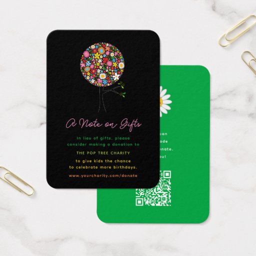 Customizable Spring Flower Pop Tree Mini Save Date Profile Card Business Card Templates