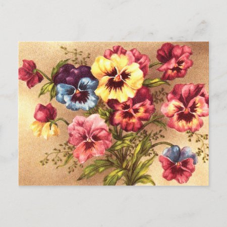 Spring Flowers Postcard Vintage