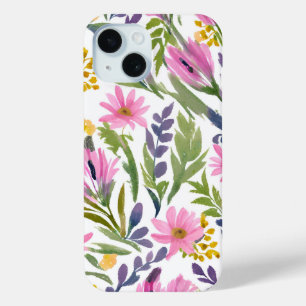 Spring Flowers   Pretty Pastel Floral Watercolor iPhone 15 Case