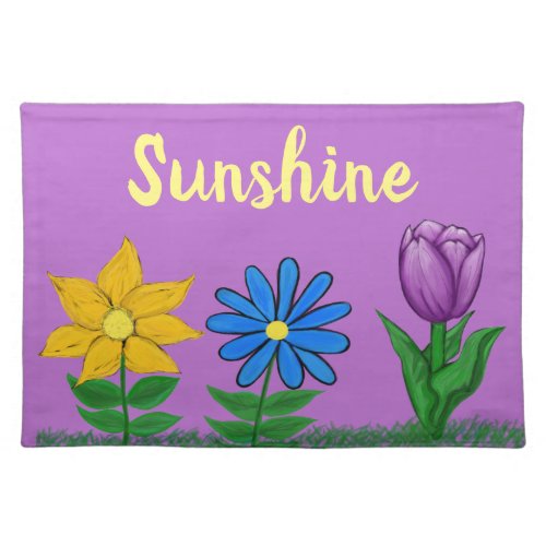 Spring Flowers Purple Placemat