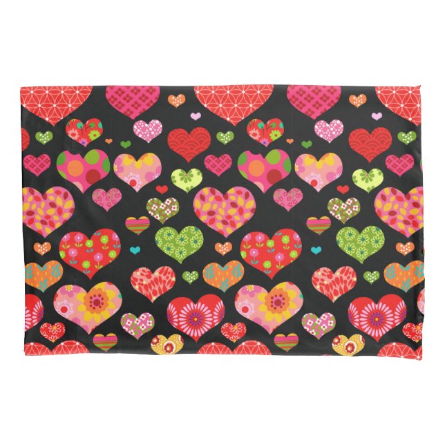 Spring Flowers Rainbow Love Hearts  Pillow Case (Front)