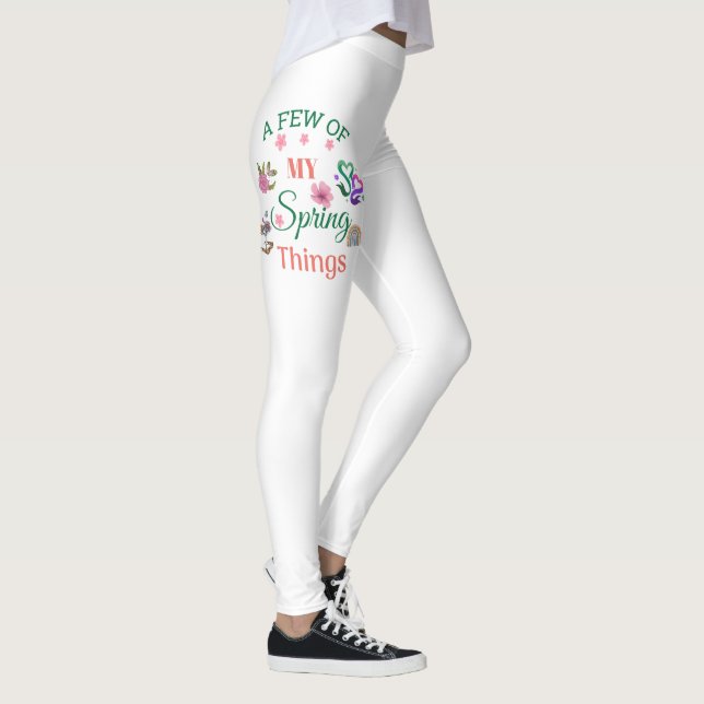 Spring Flowers Rainbow Quote Joggers Leggings (Right)