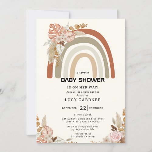 Spring Flowers | Rainbow Simple Girl Baby Shower 