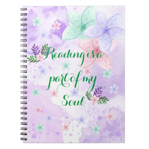 Spring Flowers Reading Lovers Notebook 