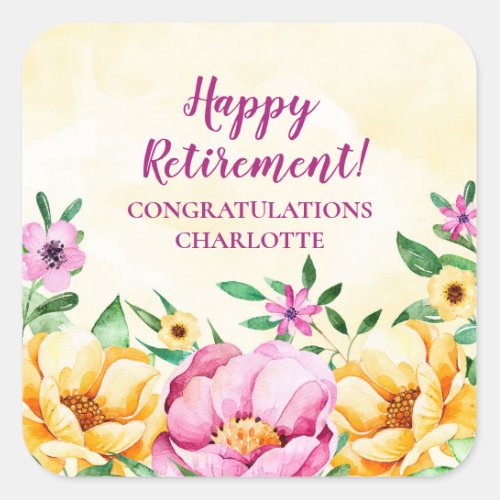 Spring Flowers Retirement Party Favor Tag