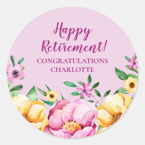 Spring Flowers Retirement Party Favor Tag