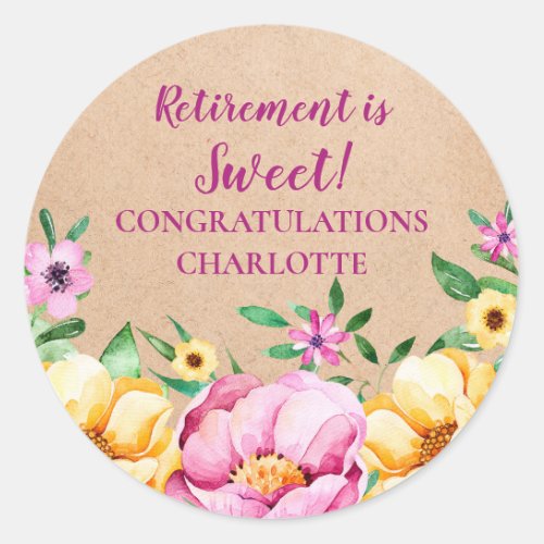 Spring Flowers Retirement Party Favor Tag