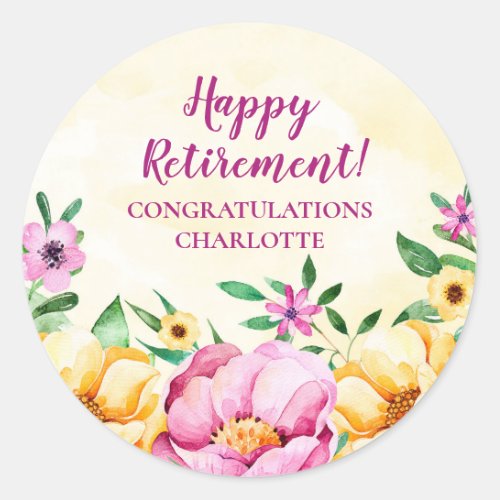 Spring Flowers Retirement Party Favor Tag