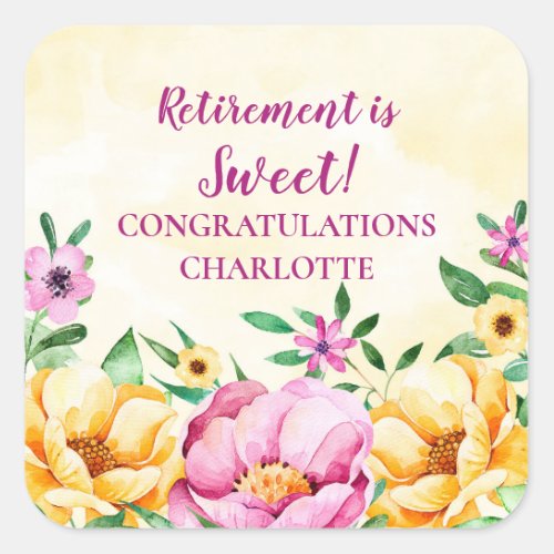 Spring Flowers Retirement Party Favor Tag