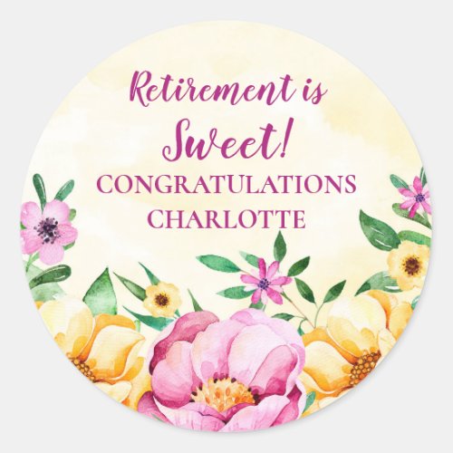 Spring Flowers Retirement Party Favor Tag