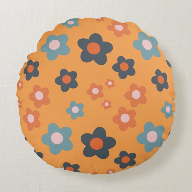 Spring Flowers Round Pillow (Front)