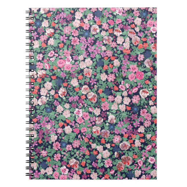 Spring flowers: seamless plant print. notebook (Front)
